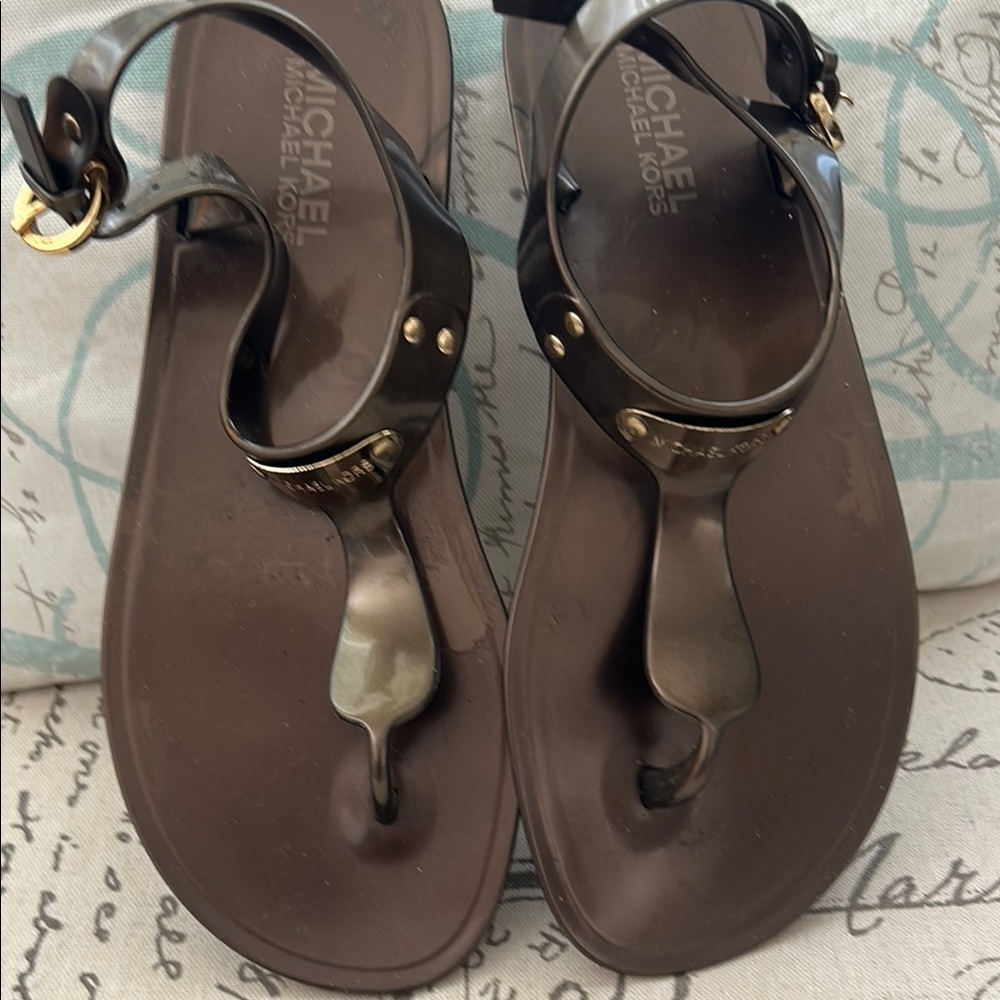 Michael Kors Women's Bronze Jelly Sandals.